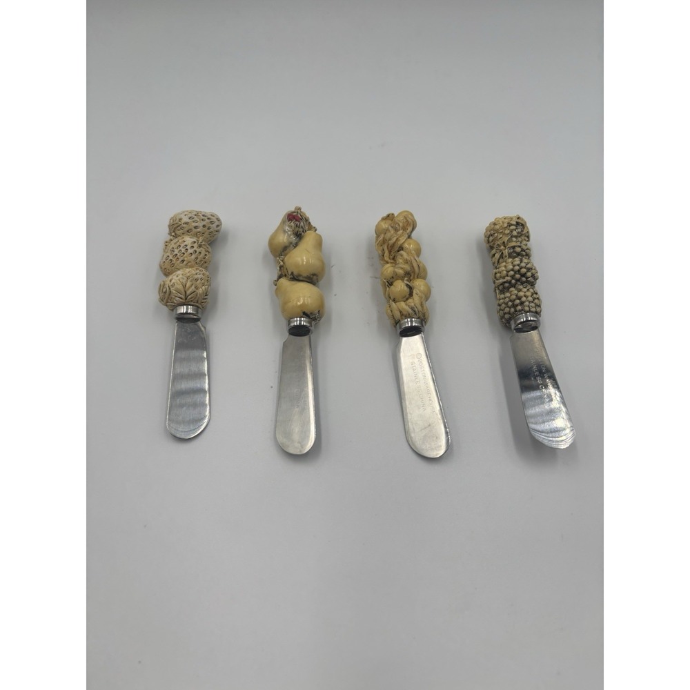 Fruit Cheese/Butter Knives Set Of 4 Boston Warehouse Stainless Steel.